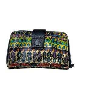 Sakroots Wallet Clutch Boho Abstract Design Multicolor 7x4 Multi pocket